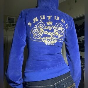 Juicy Couture y2k Royal Blue velour zip up